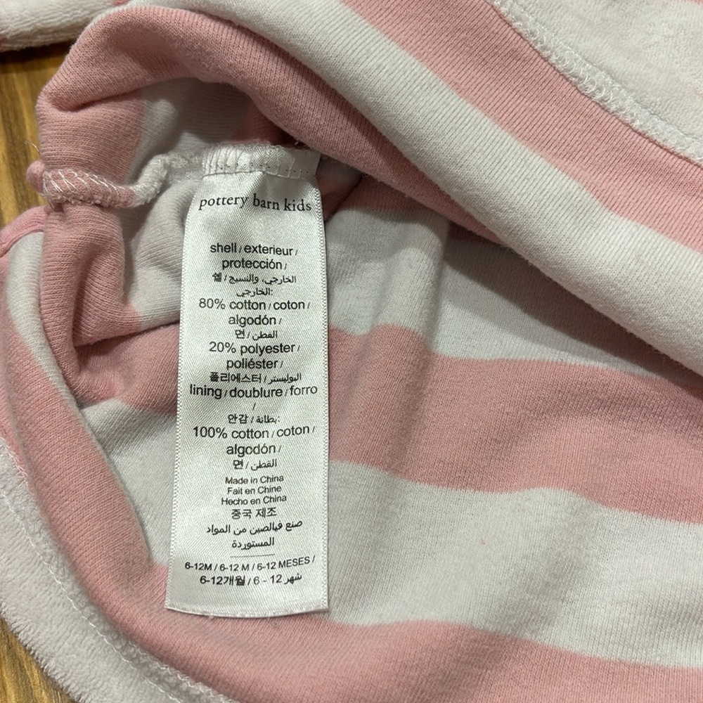 Pottery Barn Kids Pink and White Size 6-12 Months Swimsuit Coverup - Picture 3 of 4